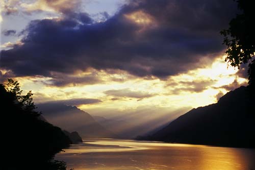 Sunset on Brienz Lake, Switzerland