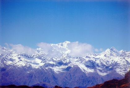 Snowy peaks of Garhwal Himalayas, India